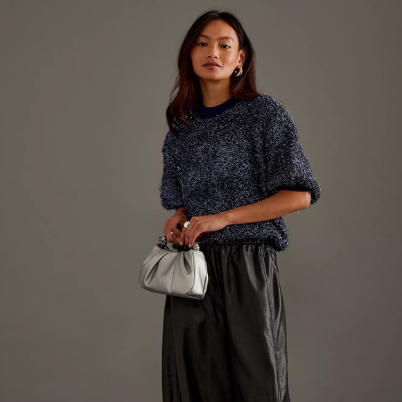 ANTHROPOLOGIE The Violetta Short-Sleeve Tinsel Sweater by Maeve - Size 1X (NWT) - Picture 7 of 8